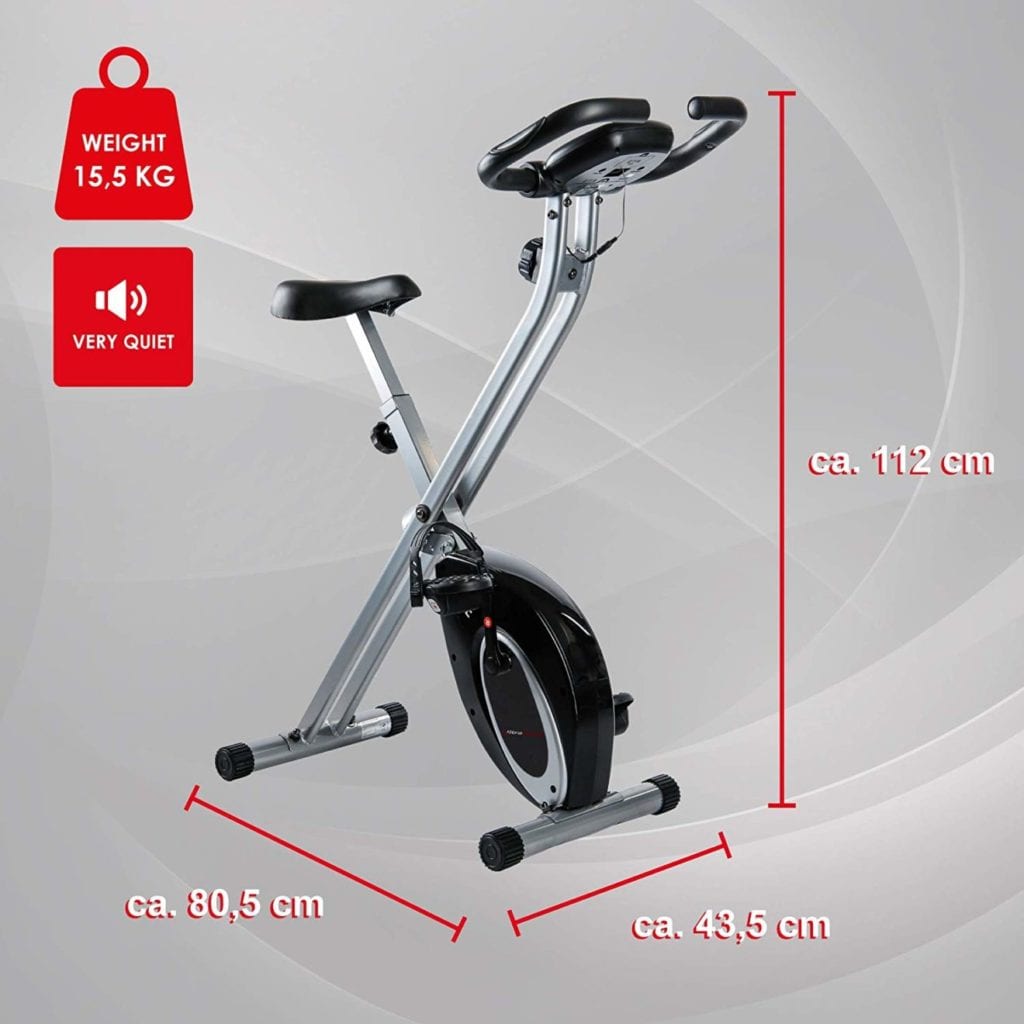 Ultrasport F-Bike 200B Vélo D`Appartement Pliant Avec Capteurs De Pouls