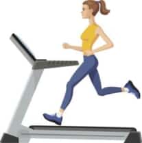 Infographie d'une femme qui court sur un tapis de course