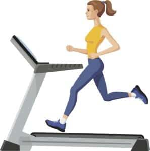 Infographie d'une femme qui court sur un tapis de course