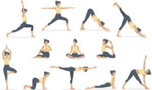 Infographie de postures de Yoga pour Eliminer la Cellulite